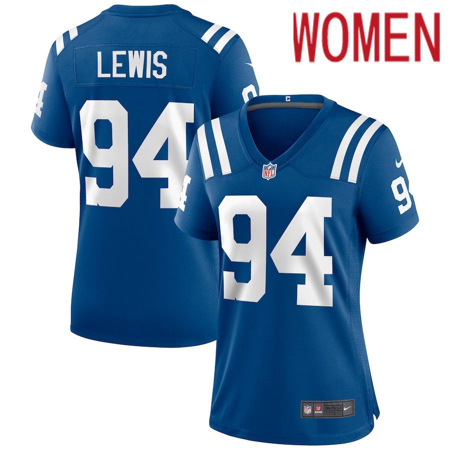 Women Indianapolis Colts #94 Tyquan Lewis Nike Royal Game NFL Jersey